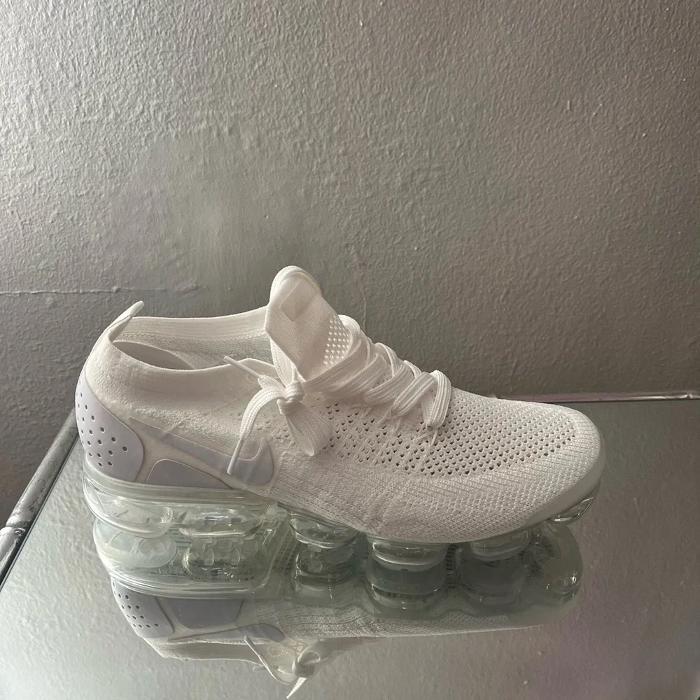 Nike VaporMax Flyknit Athletic Sneakers - White - Picture 2 of 6
